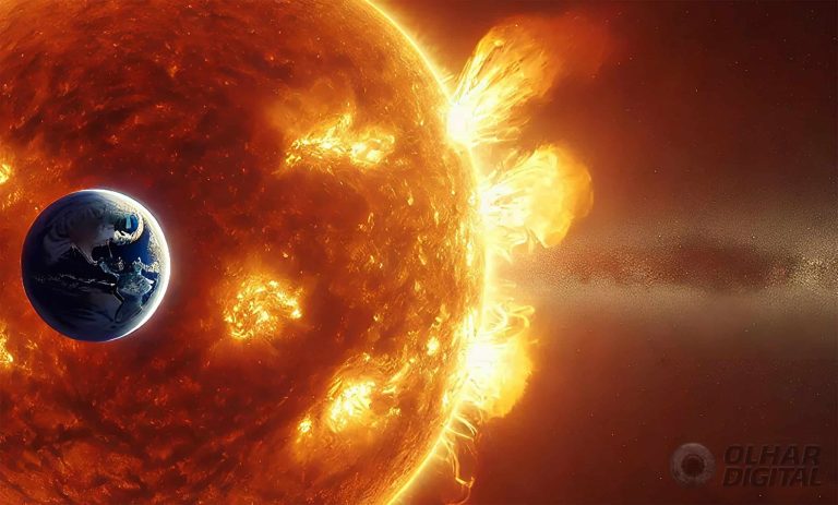 Explosão solar registrada por sonda quase